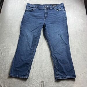 The Perfect Jean NYC Athletic Fit Mens 46x28 Blue Stretch Denim Jeans JUXT3NKNT2